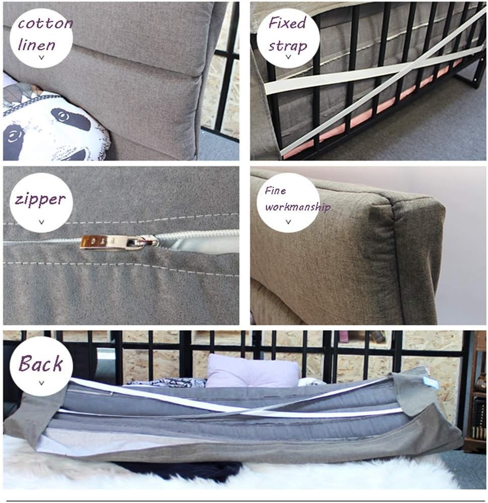 Bed Backrest Cushion Large Upholstered Headboard Reading Pillows for Bedrooms Decoration with Removable Cover 5 Colors 8 Sizes (Color : E Size : 160x60cm) (B 150x60cm)