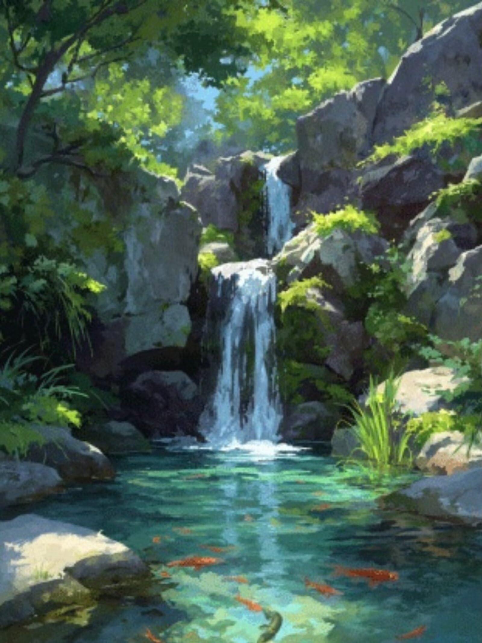 Generisch Fallen Diamond Painting 90x120cm Bastel- und Geschenkset für Mädchen 8-10 Jahre, Diamant Painting Landschaft Bilder, inkl. Zubehör, Kreativset für Kinder, DIY Basteln. G-456