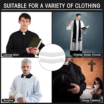 Neer 2 Pcs Priest Collar Detachable Fancy Dress White Shirt Clerical