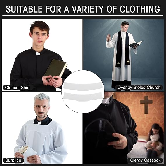Neer 2 Pcs Priest Collar Detachable Fancy Dress White Shirt Clerical
