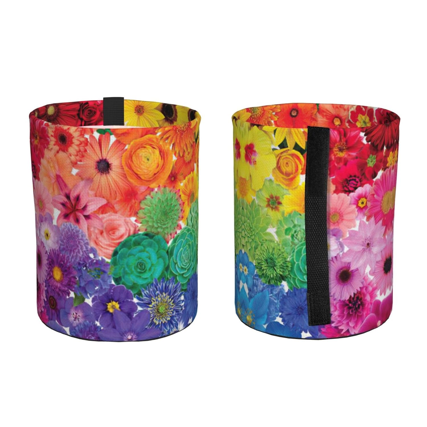 Rainbow Flowers Print Car Garbage Can Waste Basket for Cars - Back Seat, Floor, Cars Accessories