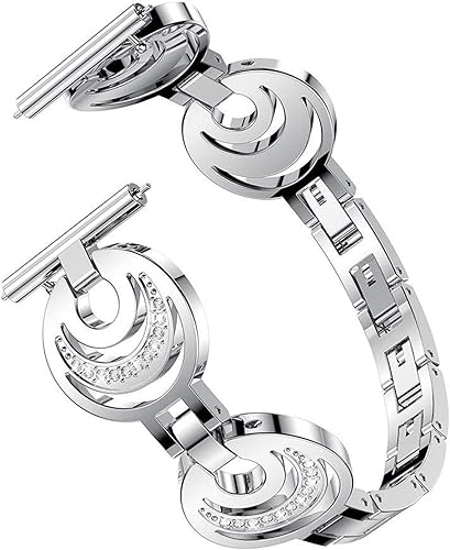 Miniatura 9 de YOUkei - Correa compatible con Fossil para mujer, correa de repuesto de acero inoxidable con diamantes de imitación de cristal compatible con reloj