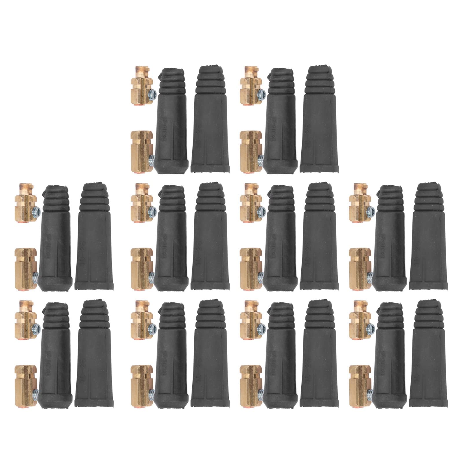 10Set Rugged Welding Cable Connector Plug, Quick Fitting for European Welding Machines, Forged Brass Contacts, Strong Insulation Rubber Material, 200 250A Current Capacity