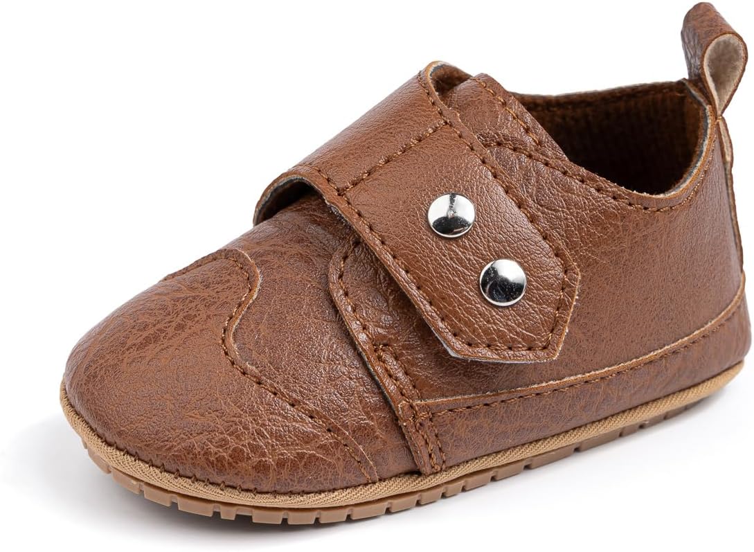 LONSOEN Baby Oxford Dress Shoes Infant Toddler Wingtip Crib First Walking Shoes