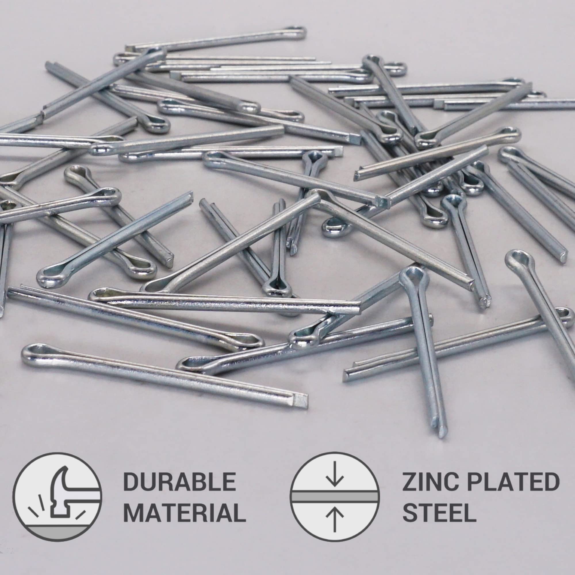 SKIR'CO (20 pezzi) Coppiglie in acciaio zincato 3,2 x 40 mm, coppiglie divise, DIN 94, coppiglie in metallo