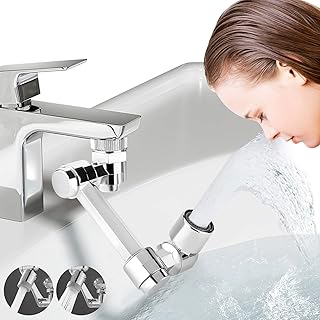 1440° Swivel Tap Aerator, Tap Extender Adapter, Extension Tap Attachment, with 2 Spray Functions, Faucet Extender Rotatable Faucet Extender Spray Head Nozzle Sprayer for Kitchen Bathroom