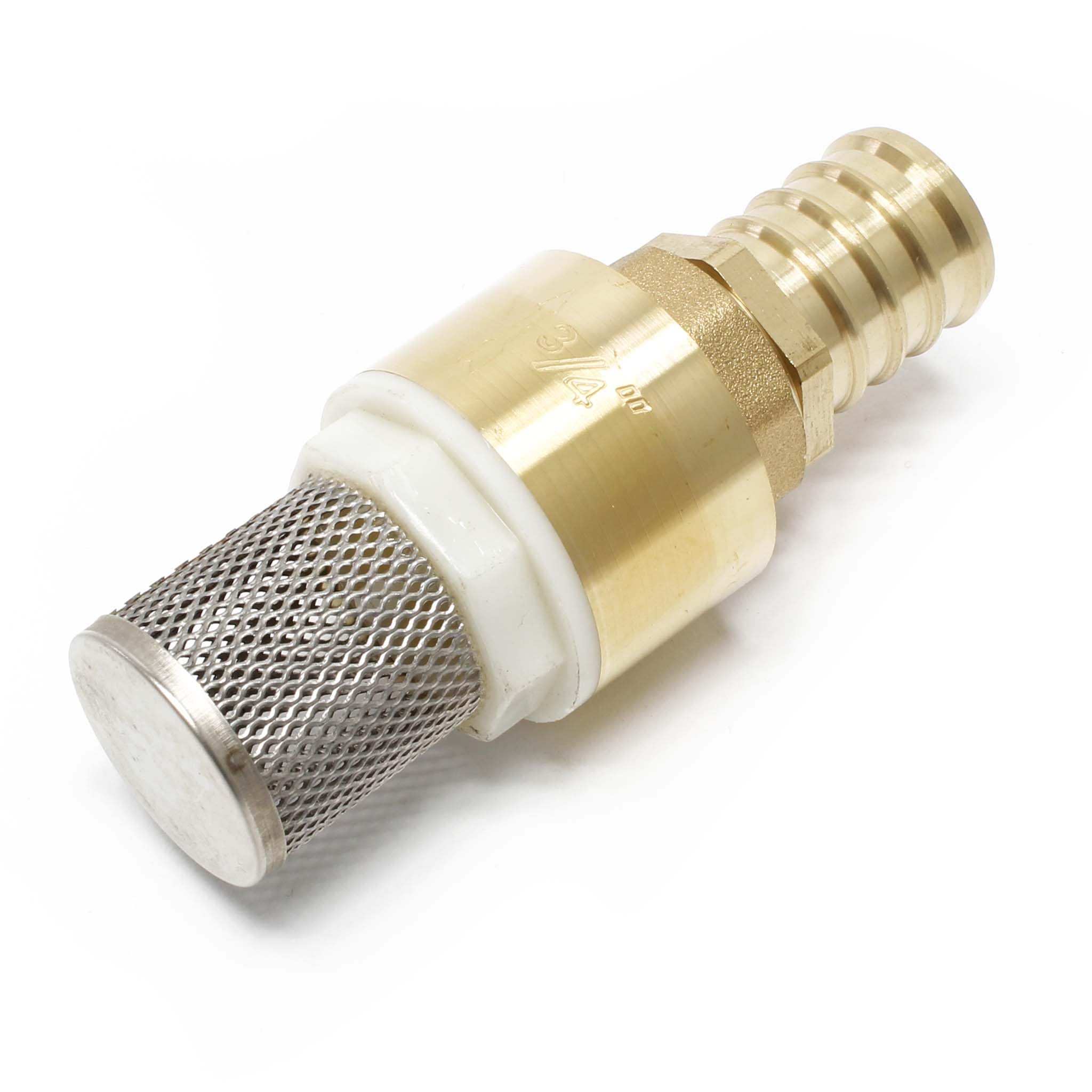 Wiltec Silver-Coloured Brass Foot Valve 3/4" (26,16Mm) Check Valve Non Return With Stainless Strainer F.pump