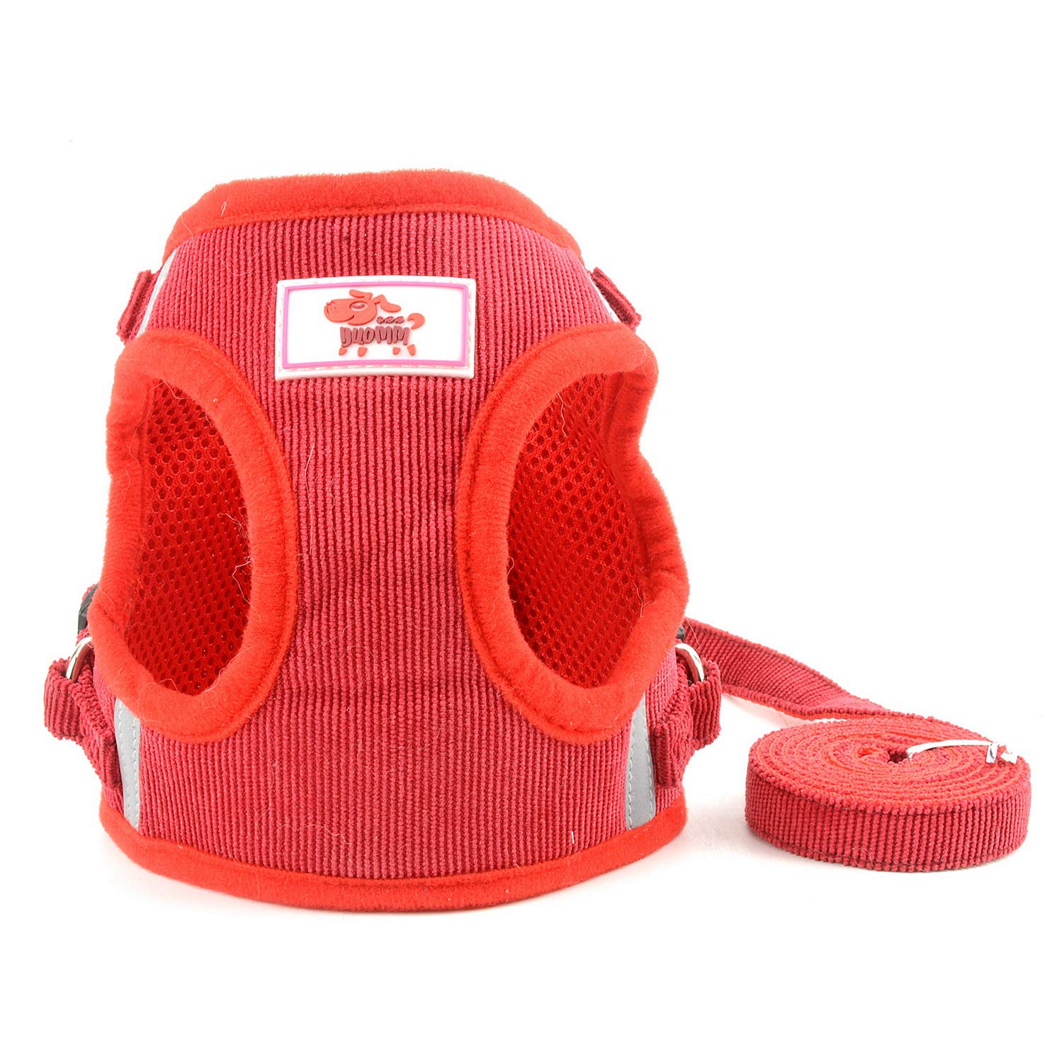 SELMAI Comfortable Cat Harness and Leash Kitten Vest No Pull No Choke Escape Proof Soft Mesh Reflective for Puppy Extra-Small/Small Dogs Walking Corduroy Jacket Adjustable Breathable Lightweight