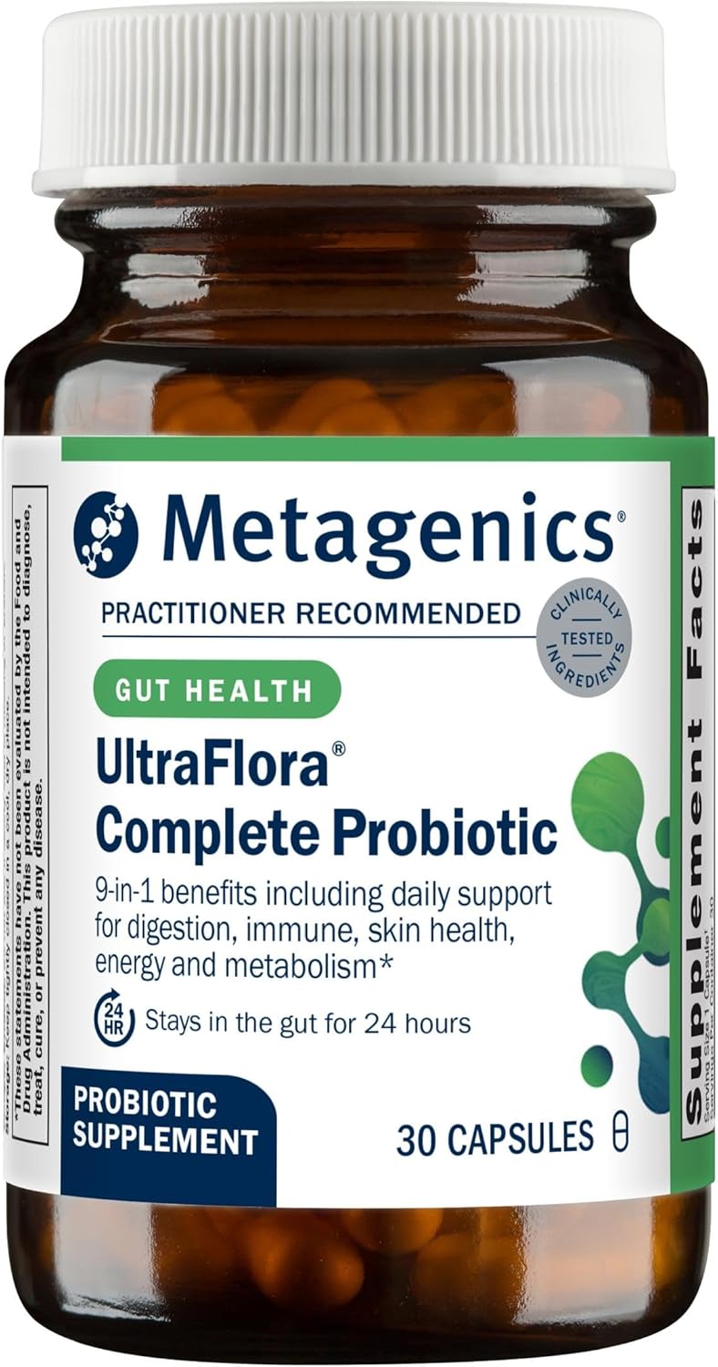 Metagenics UltraFlora Complete Probiotic – Gut Health Supplement – Supports Metabolism, Skin, Energy & Immune Health* – 36 Billion CFU – Non-GMO & Gluten-Free – 30 Capsules