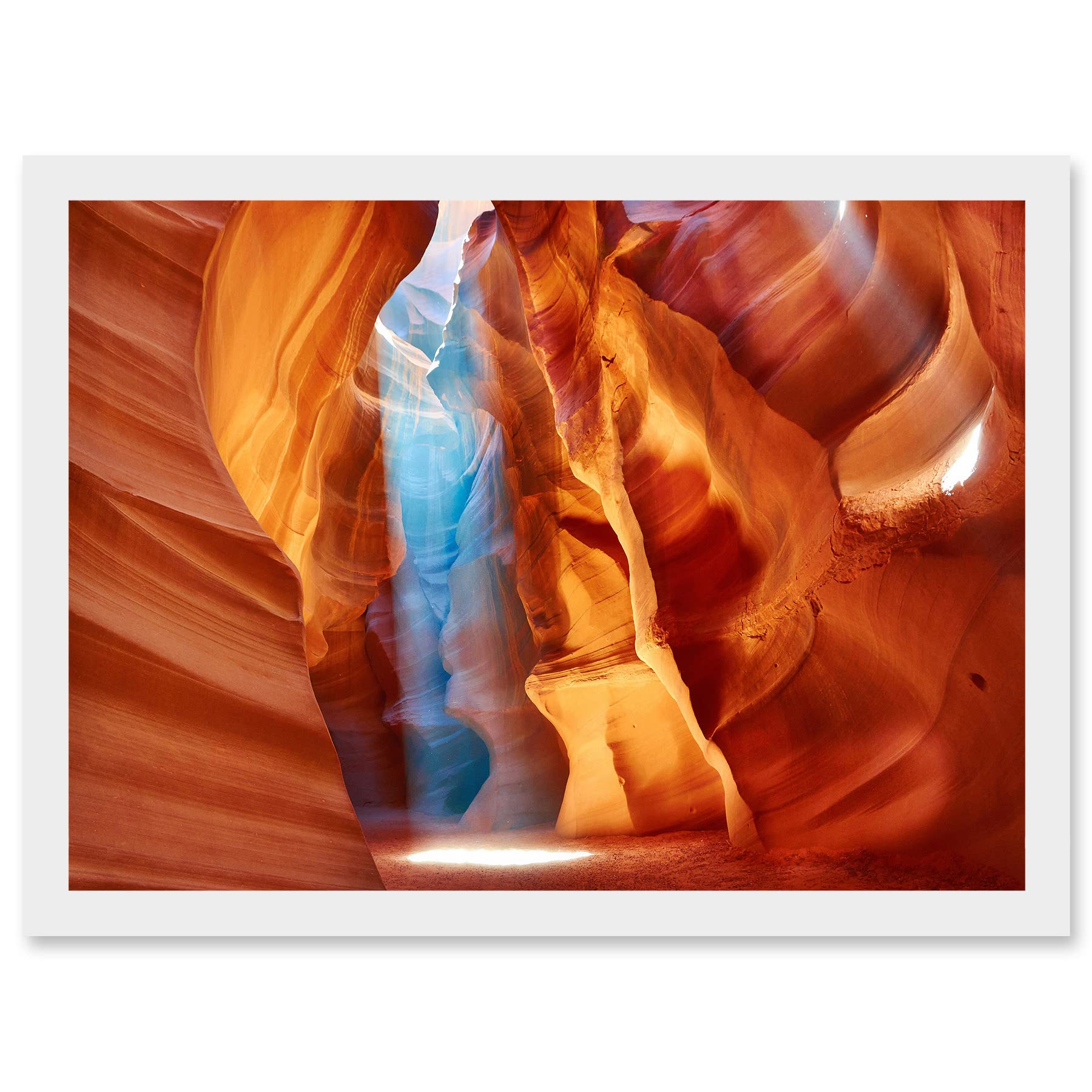 Artery8 Photo Geology Antelope Canyon Arizona Nature God Rays Artwork Framed Wall Art Print A4