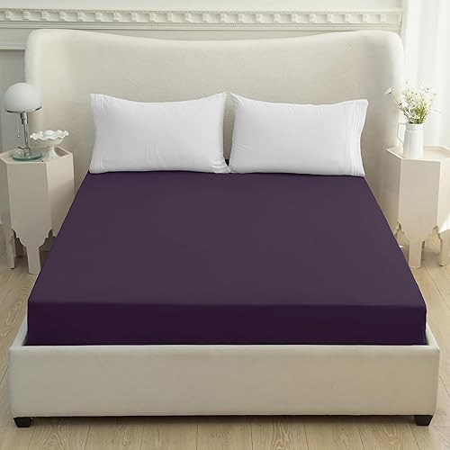 Miniatura 2 de Mocassi - Sábana bajera ajustable de tamaño matrimonial, fresca, profunda caída lateral de hasta 16 pulgadas, 1800 hilos, suave, resiste arrugas,