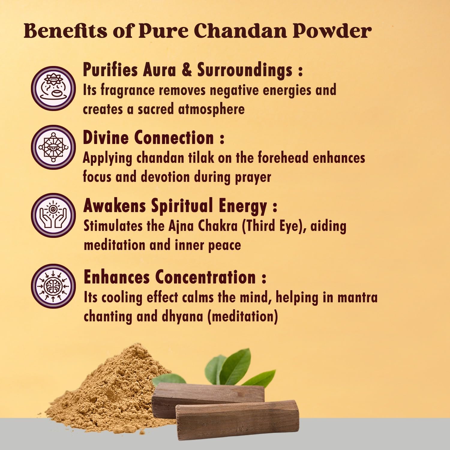 Hari Darshan Pure Chandan Powder (Sandalwood Powder) - 100g | Spiritual & Religious Use, Tilak, Meditation, Puja, Havan - Cooling, Aura Purifying, Divine Connection 2