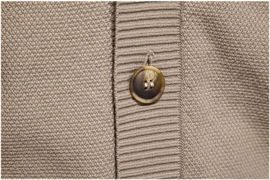 Men Cotton Casual Warm Cardigan Solid Color V-Neck Single Breasted Cardigans Winter Sweater Pocket