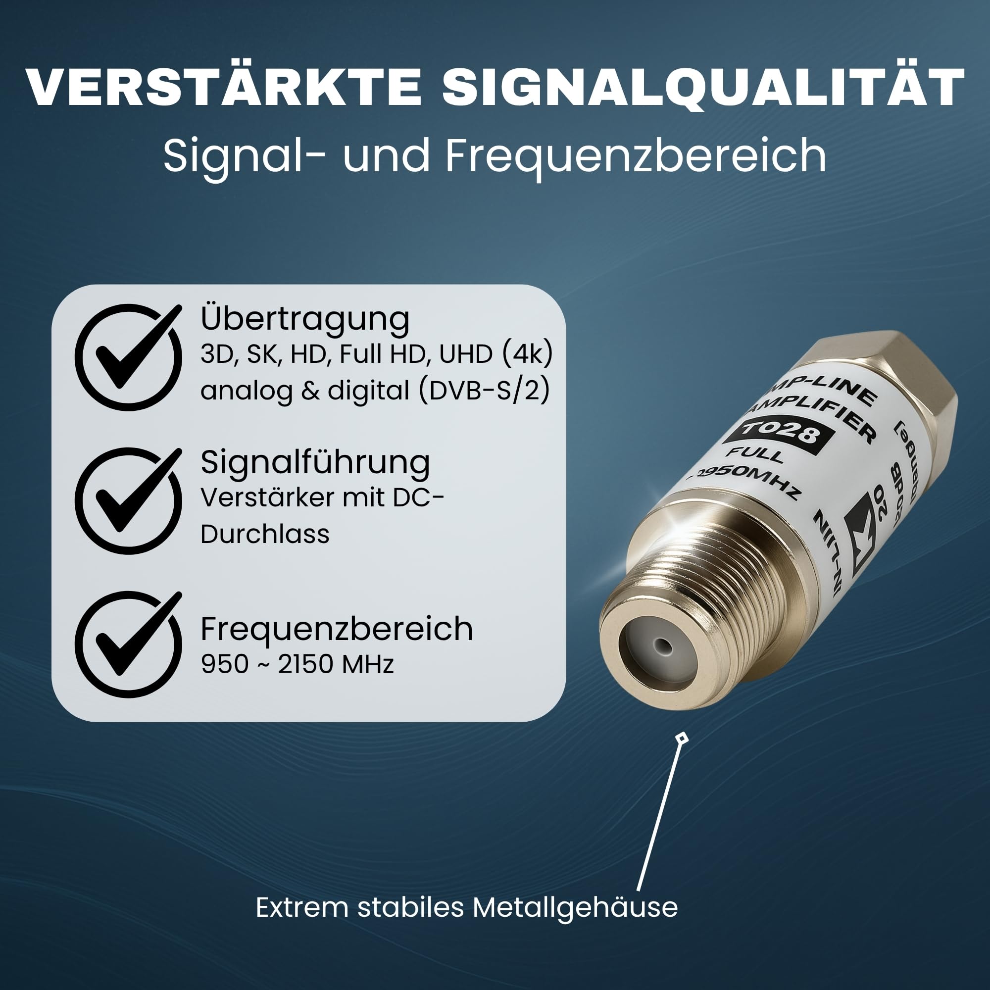 Mini inline satellietversterker, signaalversterker, LNB schotel/DVBT