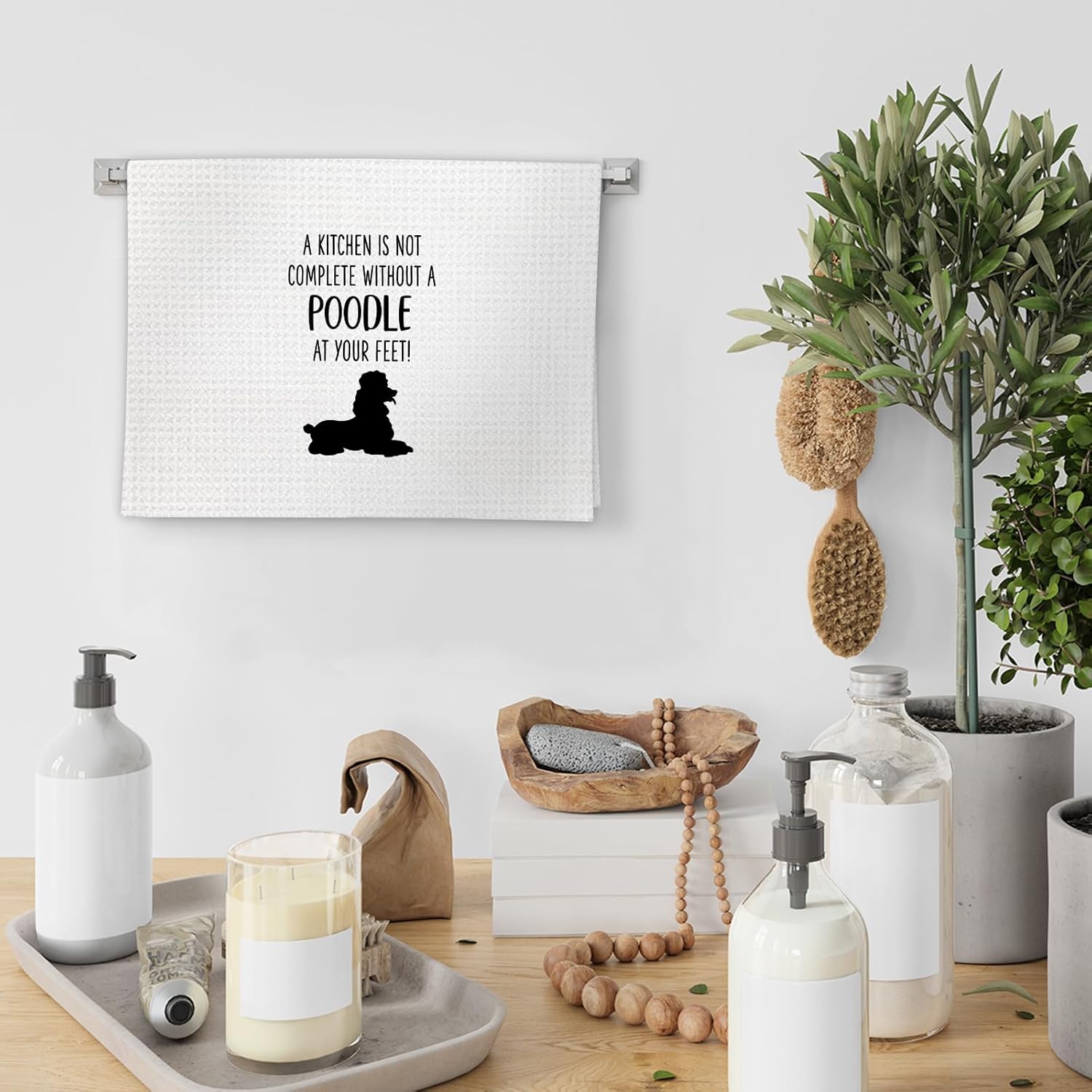 Poodle Gifts Kitchen Towels, Poodle Dog Owner Lover Gifts Dish Towels, A Kitchen is Not Complete Without A PoodleDog Decorative Hand Towels for KitchenDecor, PoodleKitchen Decor(16x24 Inch) - Image 4