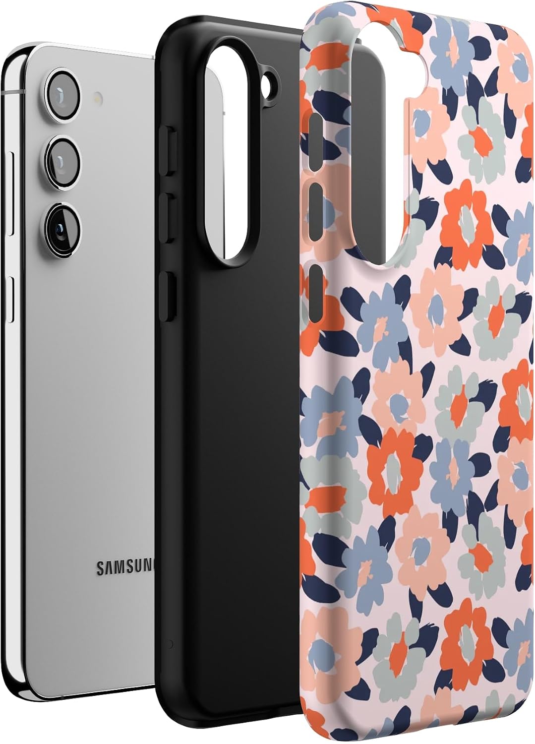 Casely Galaxy S23 Plus Case | Field of Flowers | Pastel Floral | Essential Slim Dual-Layer Protective Design
