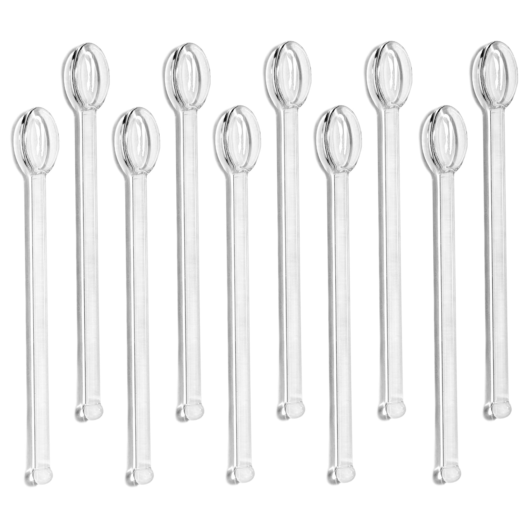 Photo 1 of 10Pcs Clear Glass Spoons,Heat Resistant Glass Teaspoons,5.8inch Mini Coffee Stirring Spoon,for Cold Drink Yogurt Cocktail Desserts Ice Cream Appetizers