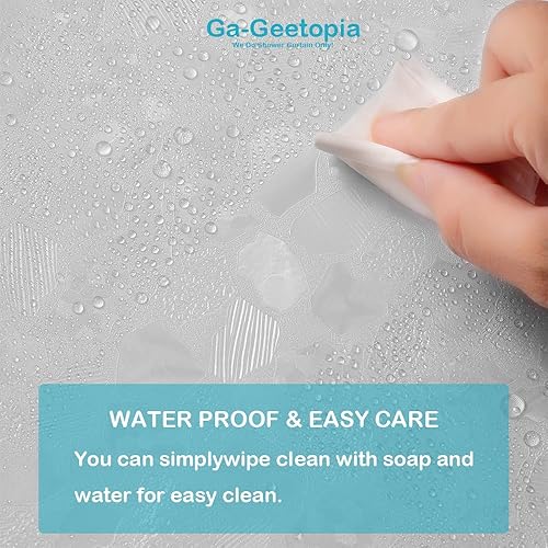Miniatura 4 de Ga-Geetopia Diseño de panal 3D  Forro de cortina de ducha de plástico transparente EVA, peso ligero de 72 x 72 pulgadas, forro de cortina de baño