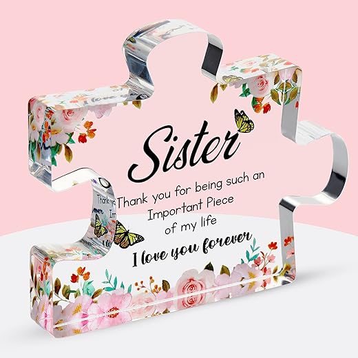 Engraved Acrylic Sister Puzzle Piece Gift