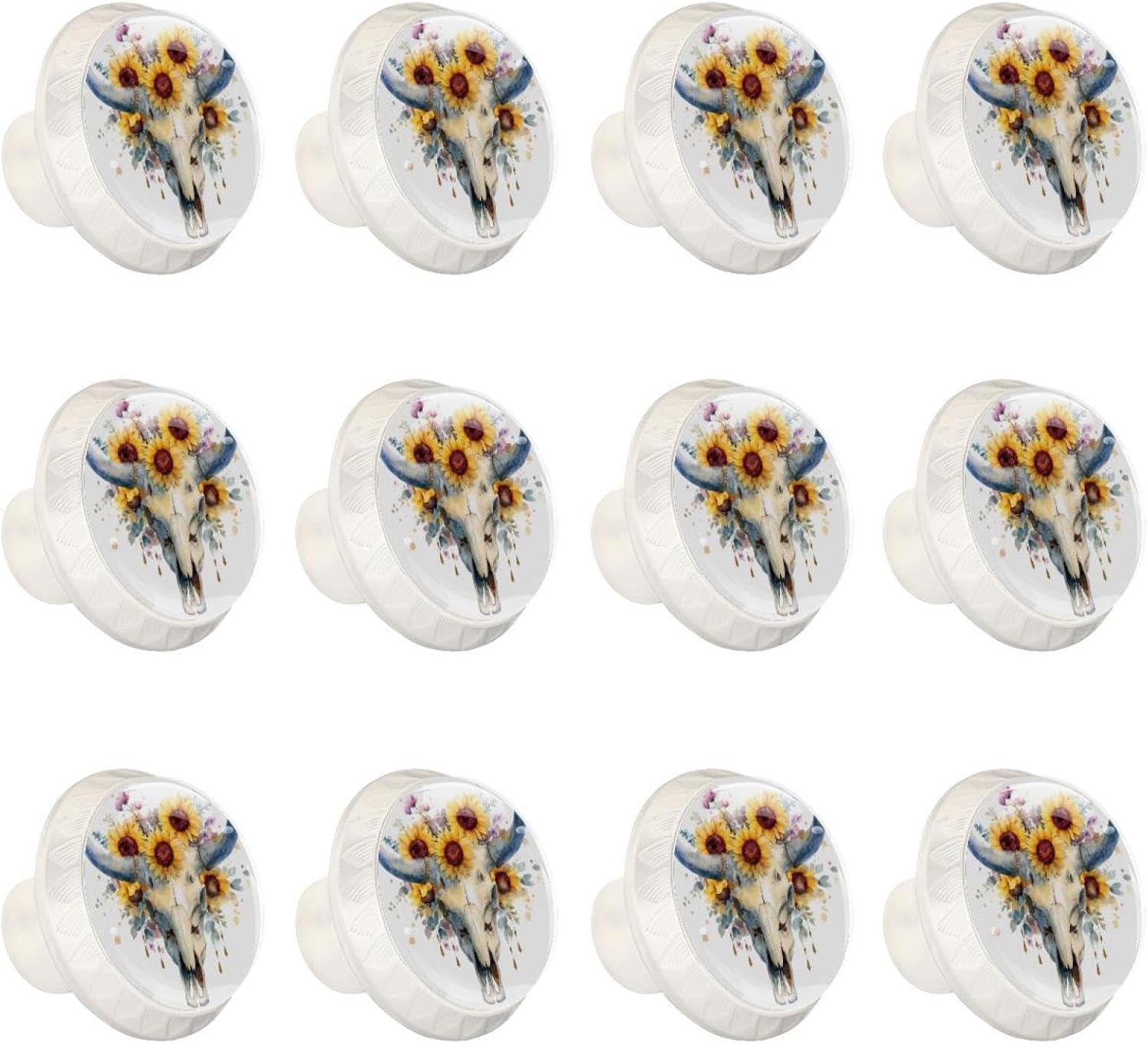 Boho Geometric Ornament (1) Dresser Knobs & Cabinet Knobs, Decorative Pattern Drawer Pulls with Screws, Crystal Glass Hardware for Home Farmhouse Decor