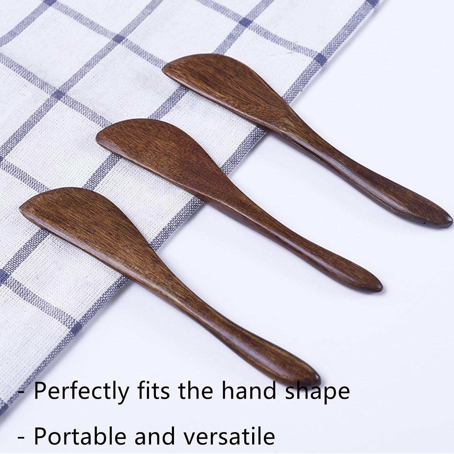 2Pcs 6 Inch Wooden Butter Spreader Knife Mini Kitchen Spatula