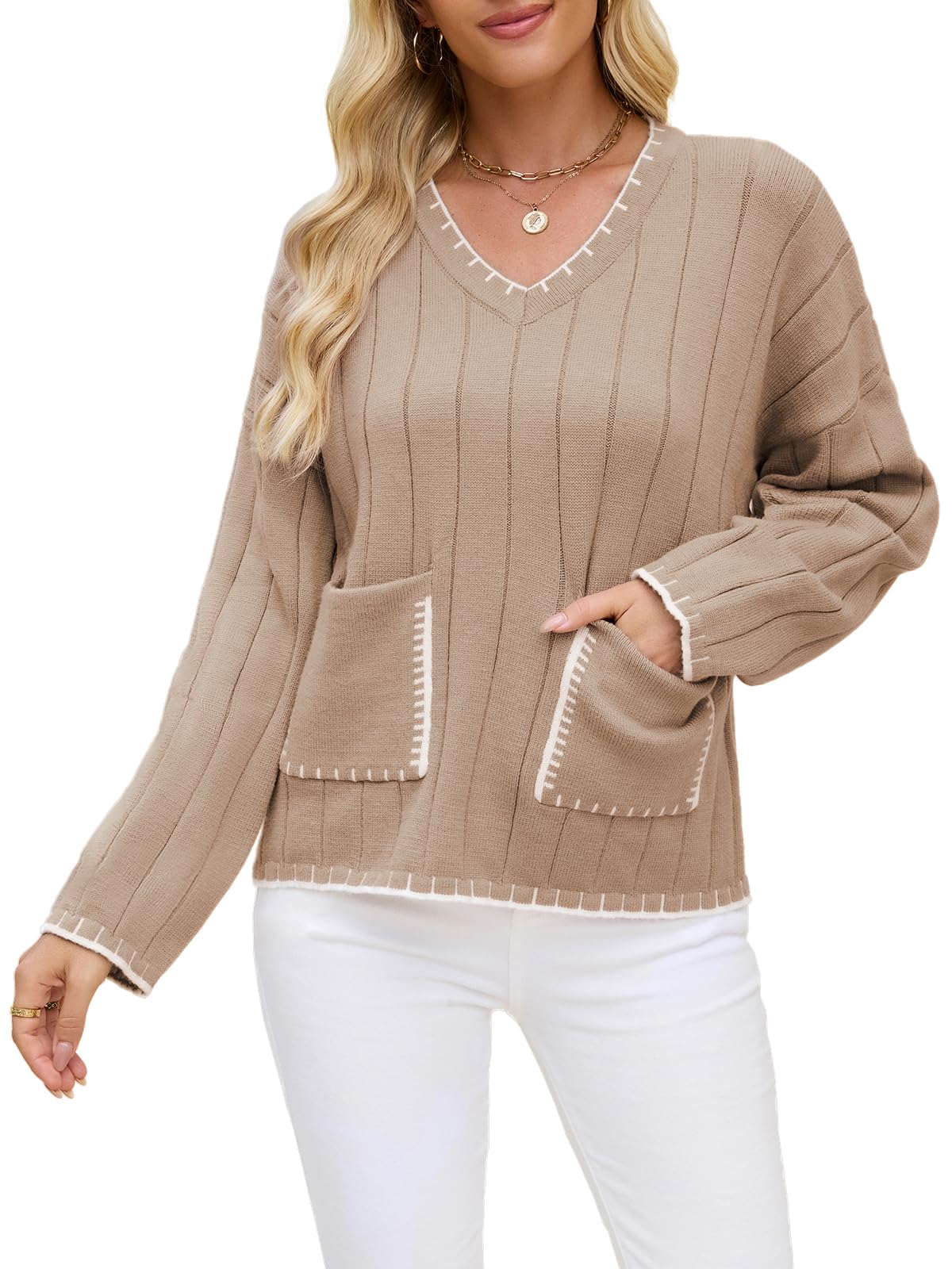 Quatrefox Pullover Damen Winter Pulli Dick Warm Thermo Winte