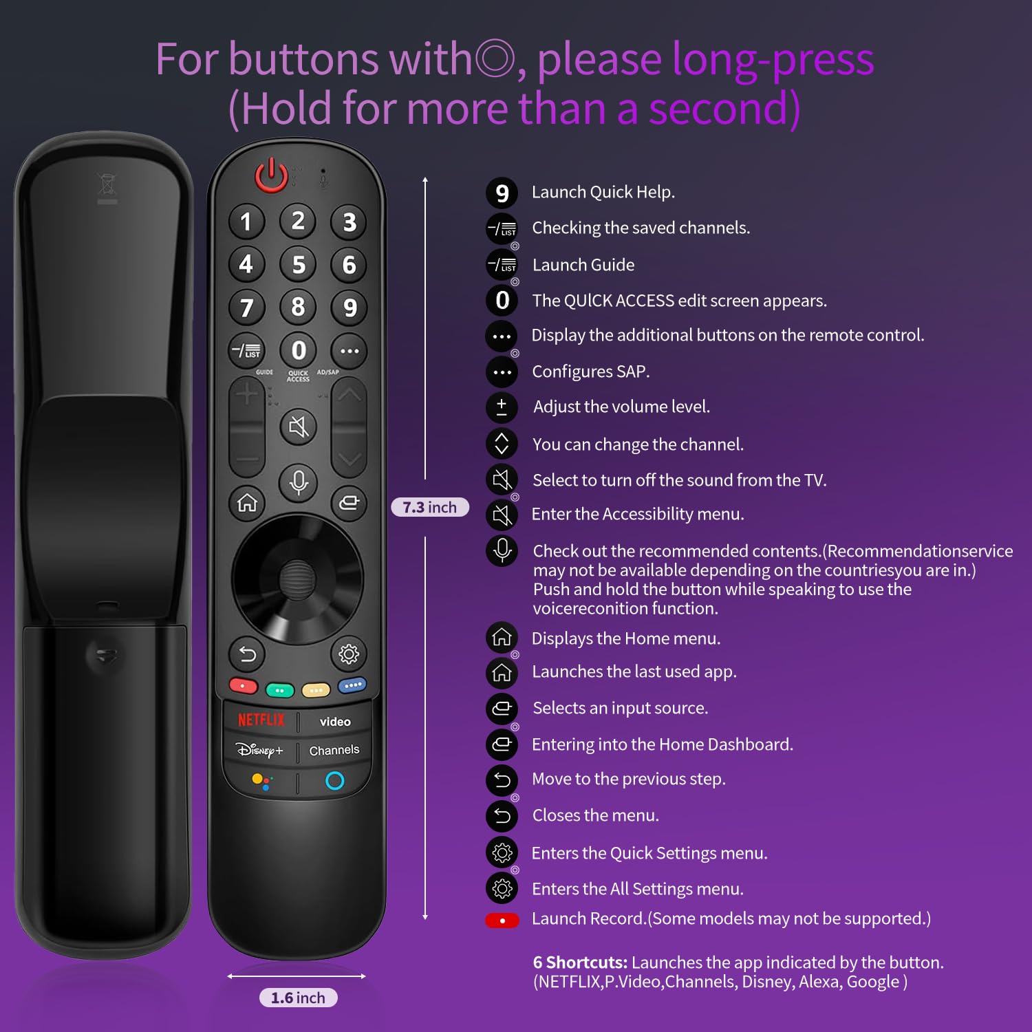Mando a distancia de repuesto para LG Smart TV con control de voz y puntero, compatible con televisores inteligentes LG UHD OLED QNED NanoCell 4K 8K 2018-2025, incluye funda de silicona que brilla en