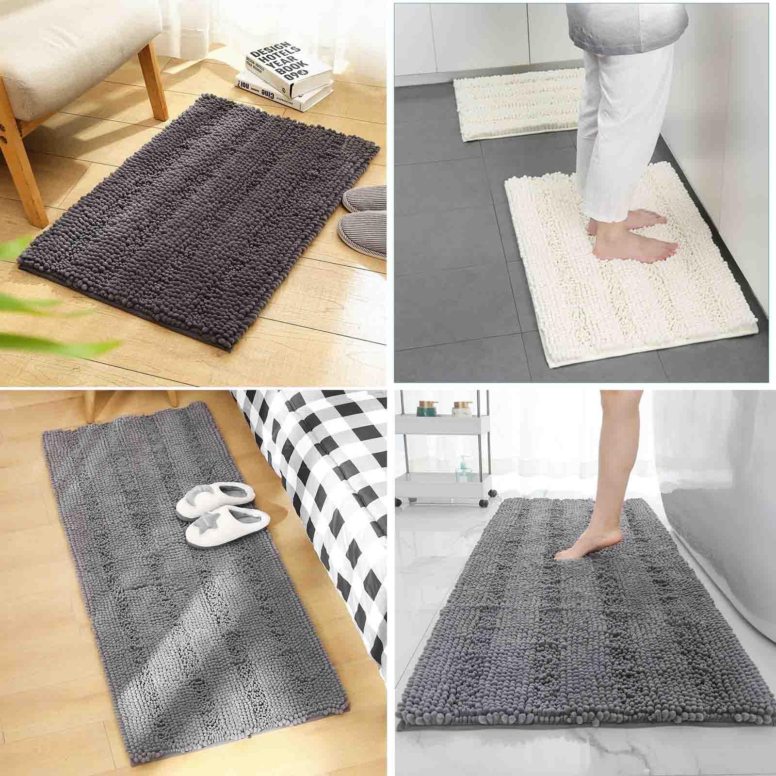 JUSHZ Tappeto Bagno Tappeti Assorbente Tappetino Bagno Antiscivolo Tappetini Grande Nero Morbido E Assorbente Fondo in Gomma Antiscivolo Lavabile (43×120CM,Grey)
