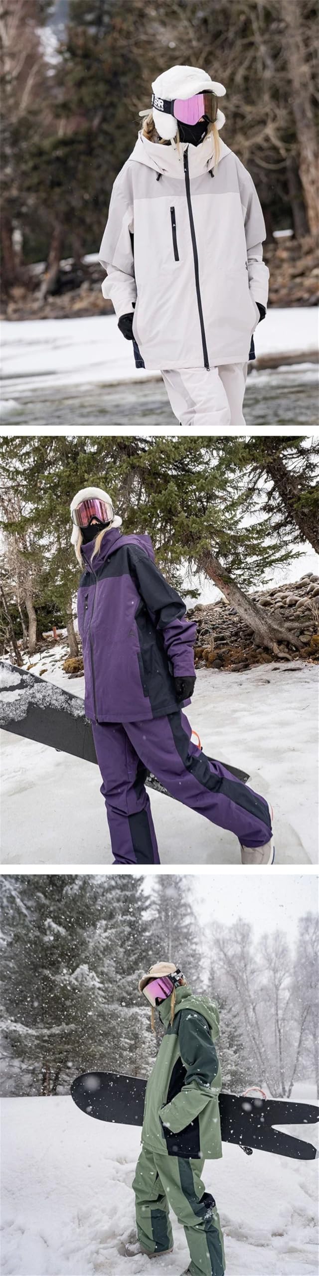 Giacche da sci invernali da donna, abbigliamento da neve, snowboard, sport, termica, con cappuccio, in cotone, come da immagine1 XXL, come da immagine1 , XXL