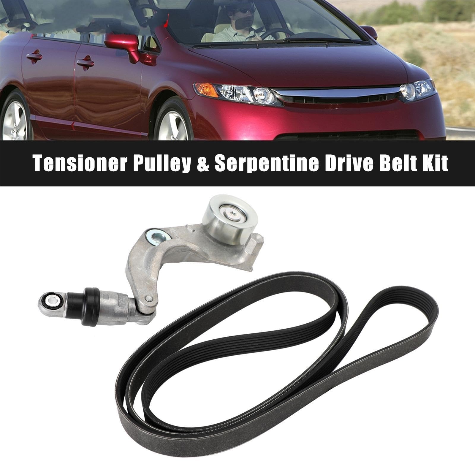 Rolka napinacza łańcucha pasek rozrządu Zestaw napinacza i paska napędowego wielorowkowego do akcesoriów samochodowych Honda Civic 2006-2011 1.8L