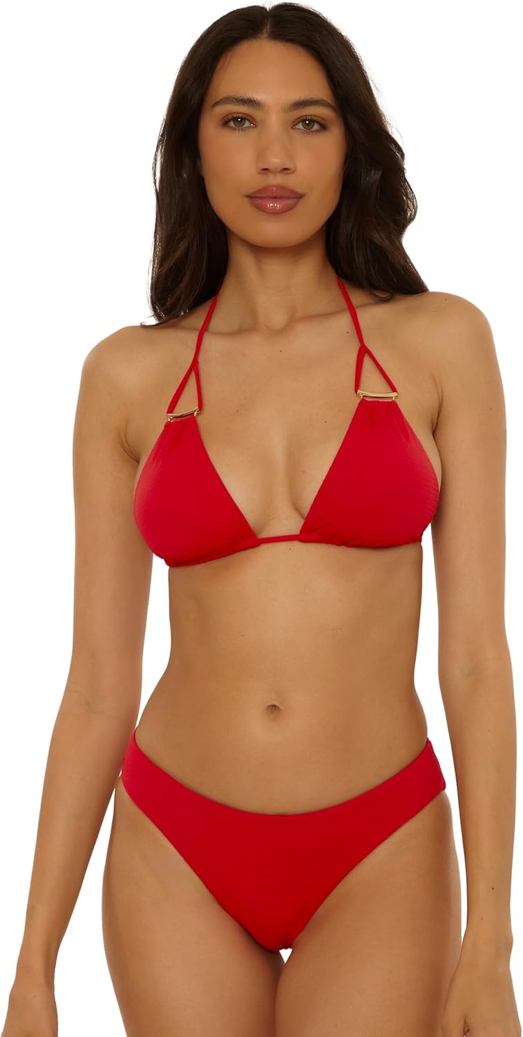 Becca Women's Riviera Triangle Bikini Top, Adjustable, Tie Back, Swimwear Separates for Women