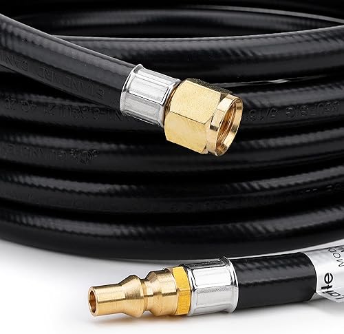 Miniatura 3 de Stanbroil Manguera de conexión RV de 12 pies, 38 hembra flare x enchufe macho de conexión rápida de flujo completo de 14