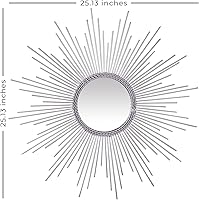 Vista 4 de CC Home Furnishings Espejo de pared de metal estilo Sunburst de 25