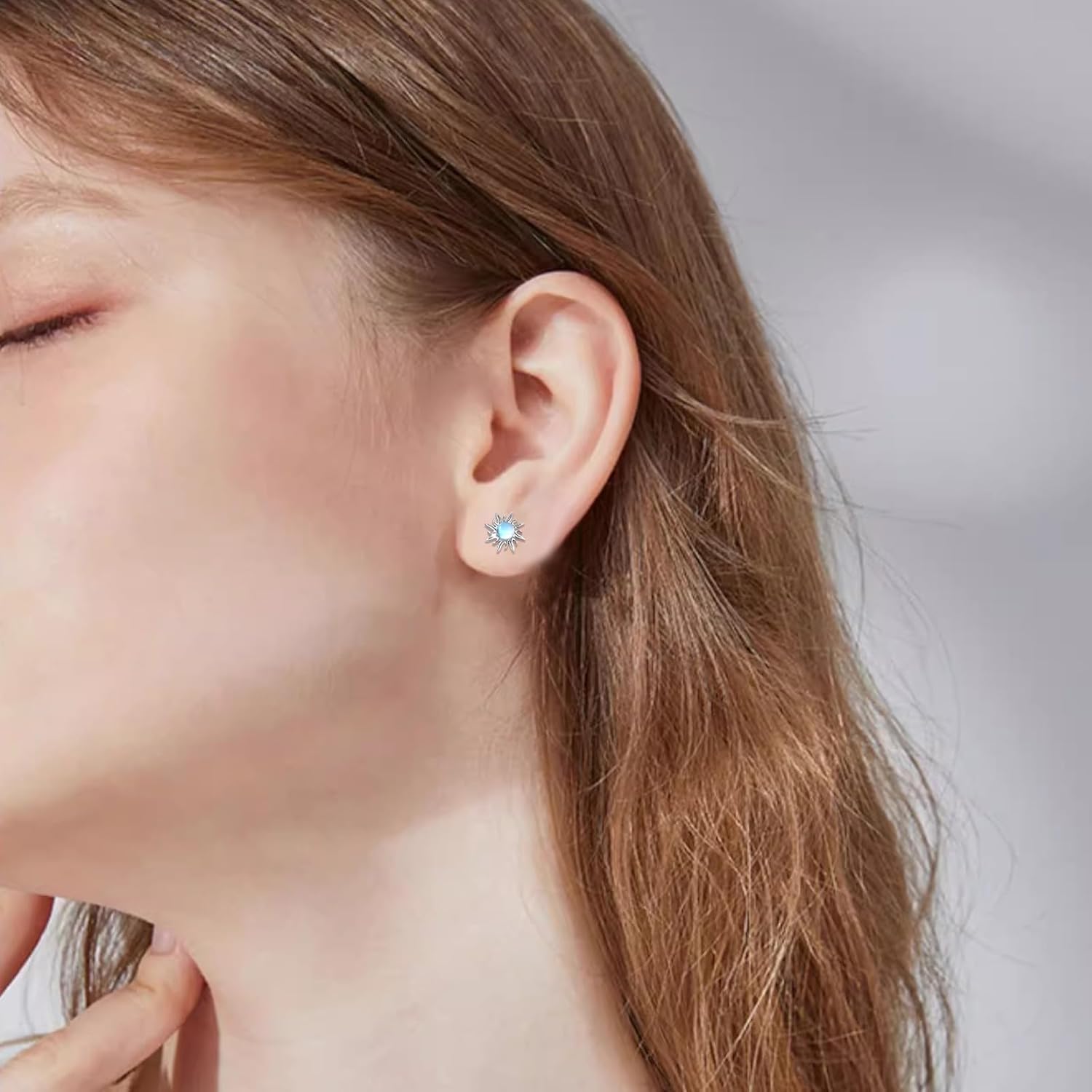 Cuoka 925 Sterling Silver Hypoallergenic Celestial Cute Animal Opal Stud Earrings for Women with Gifts Box