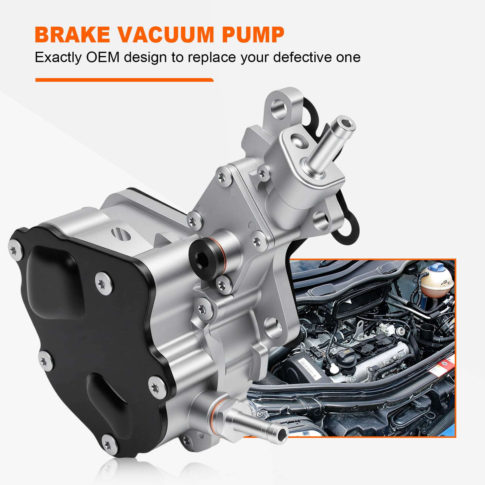 Bomba de Combustible/Bomba de vacío para servofreno con Junta – Compatible con Motores VW, Seat y Skoda 1.2, 1.4, 1.9, 2.0 TDI – Referencias OE: 038145209, 038145209A, 038145209C, 038145209D