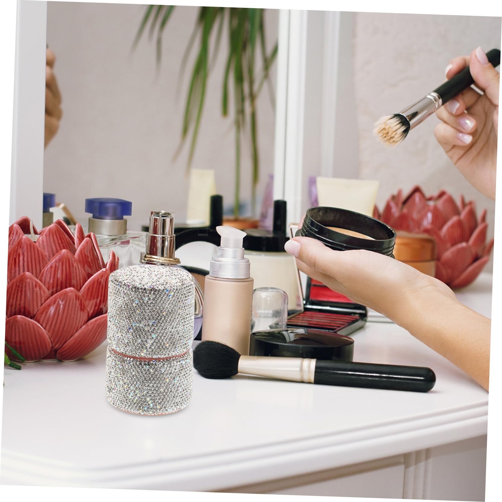 Set de Almacenamiento de Brochas de Maquillaje Portátil con Tapa, 1