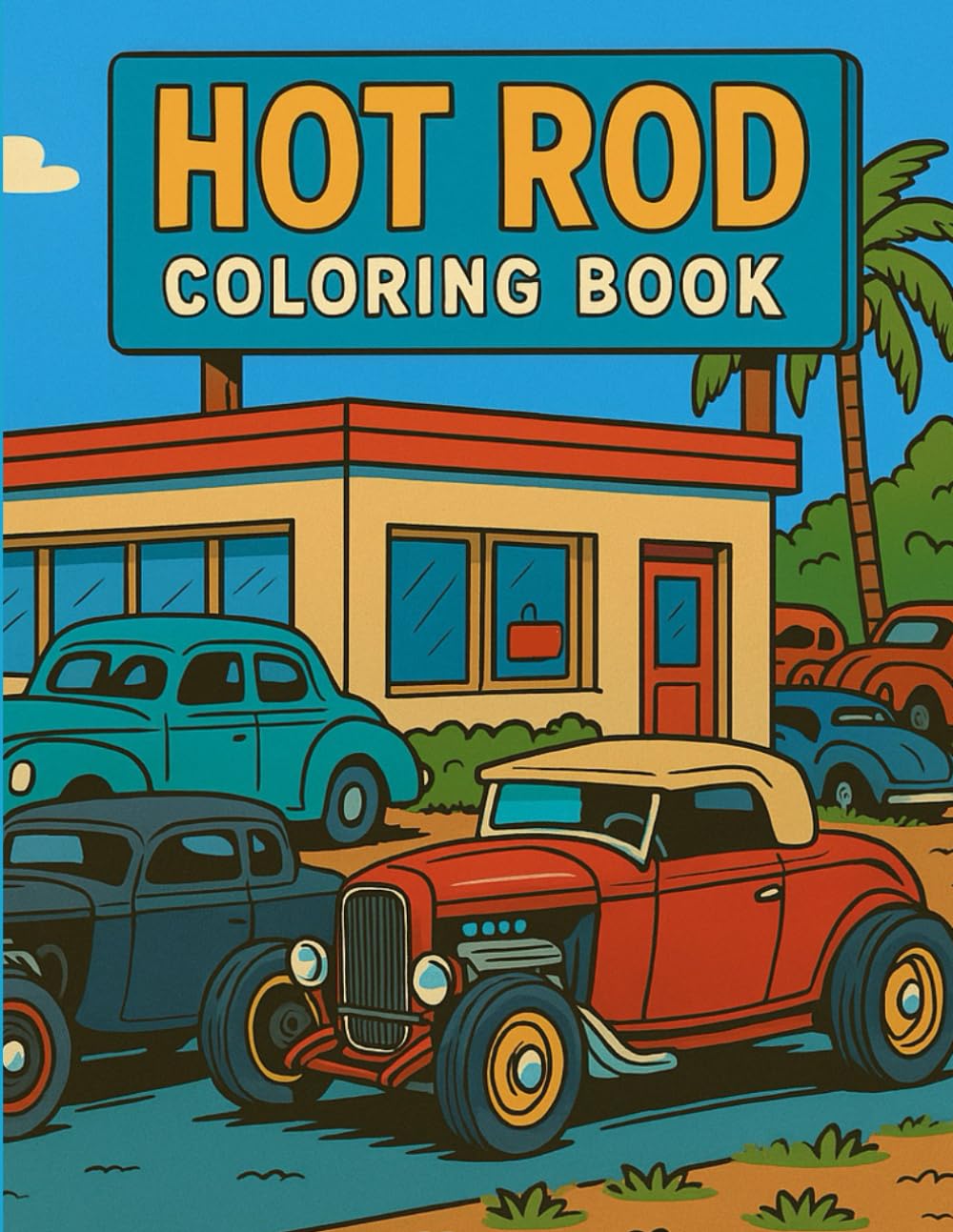 Hot Rod Coloring Book: A Vintage Hot Rod and Car Culture Coloring Book for Kids and Adults