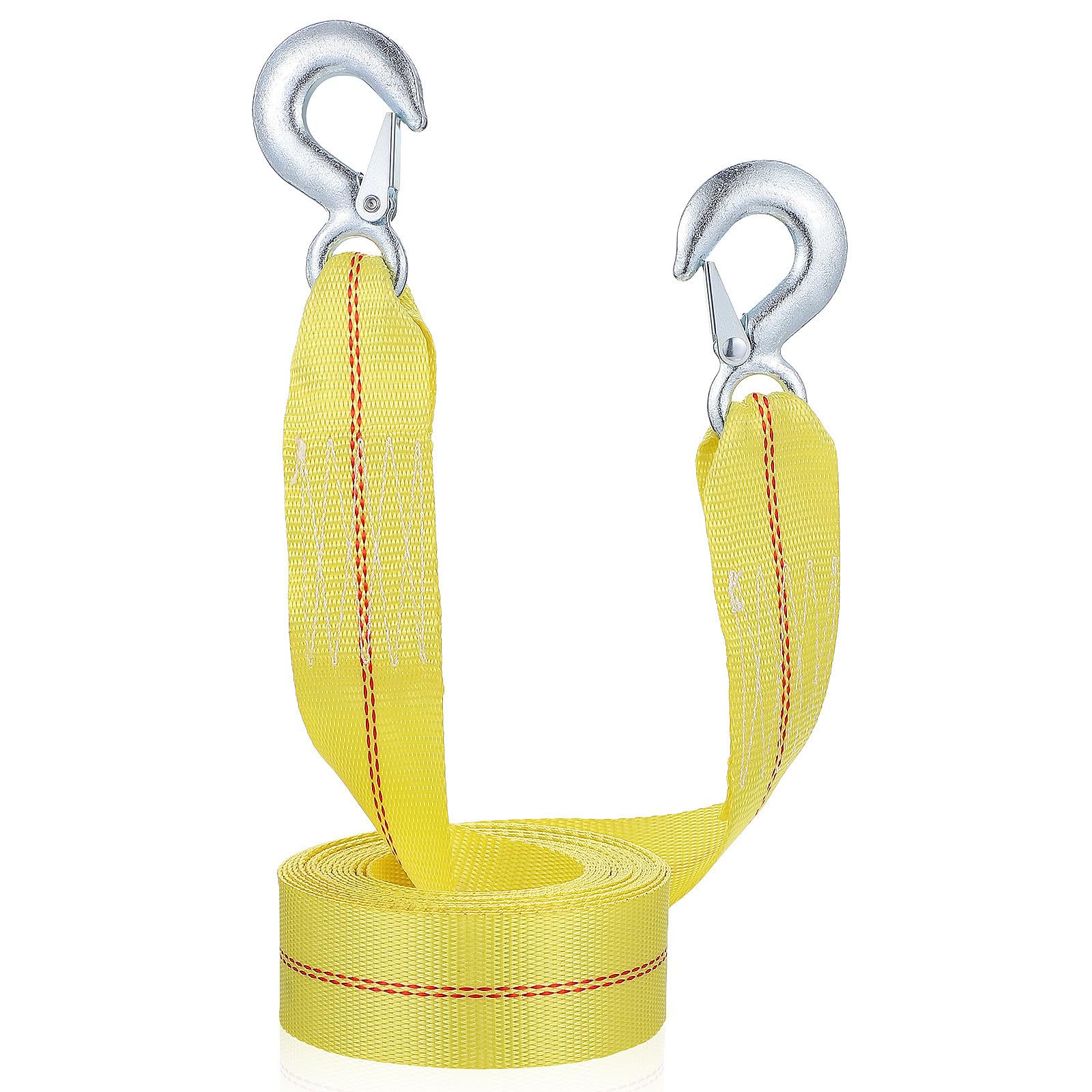 STOBAZA Abschleppseil für Pkw und Schwere Fahrzeuge 6m lang 9 T Zugkraft aus Polyester mit Sicherheitshaken für Fahrzeugtransporte und Bergung