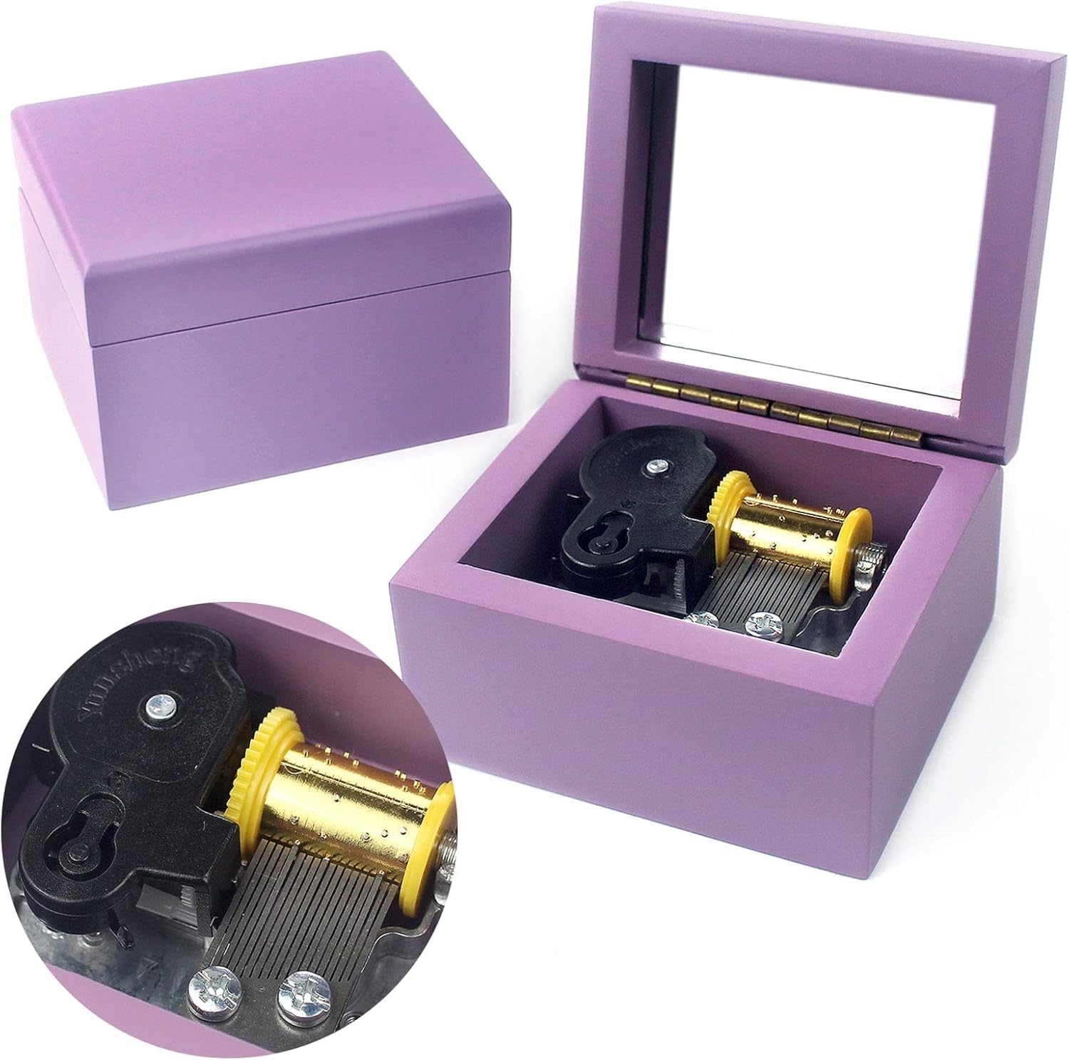 Amazon.com: Sinzyo Music Box Carved Wood Wind Up Musical Box Gift