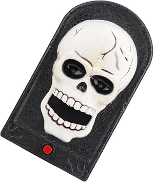 Halloween Horror Doorbell with Light Sound Decoration Prop for Bar Haunted House Escape Room Skull Shape