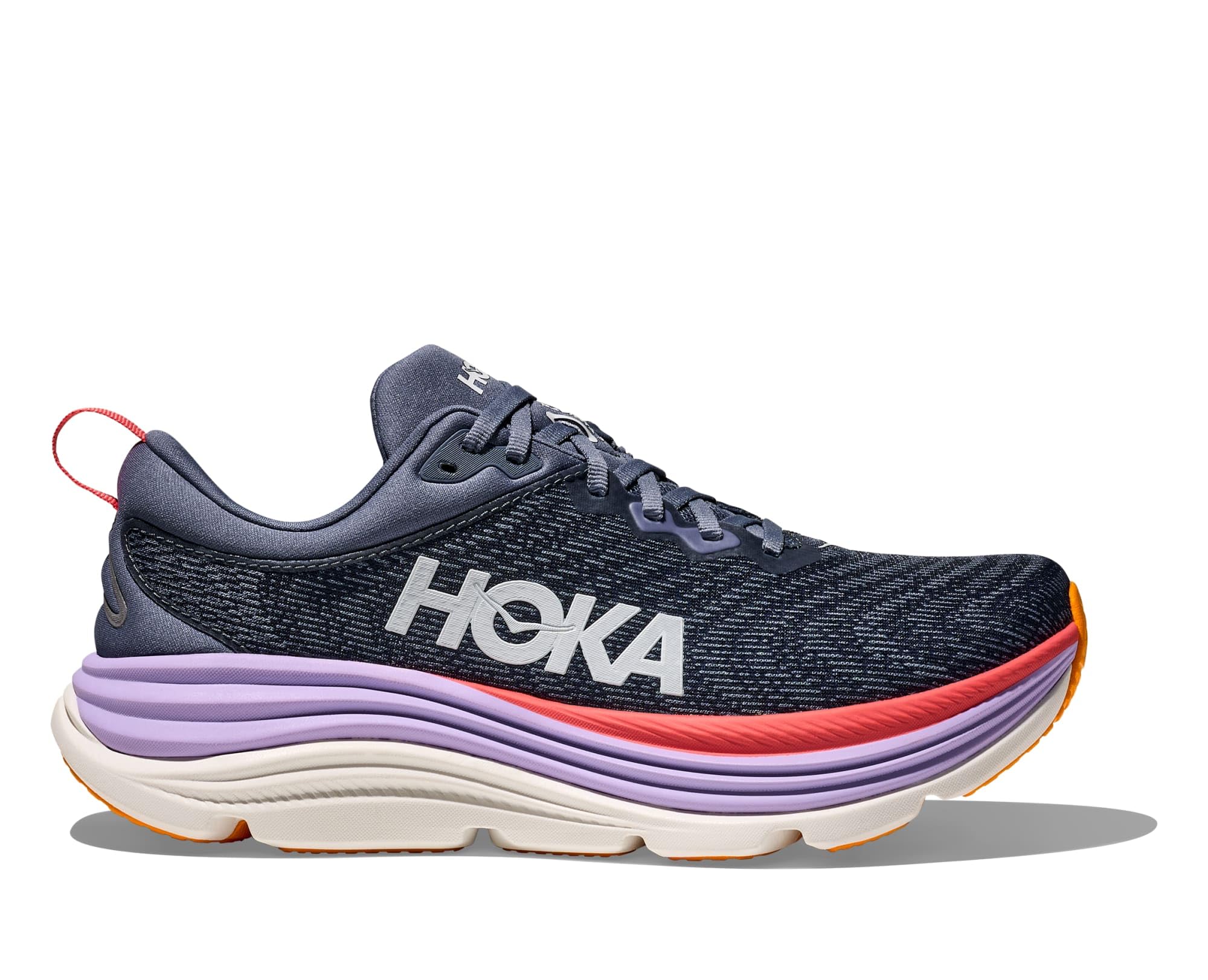 Hoka Women's Gaviota 5 Sneaker, Anchor/Grapefruit, 10