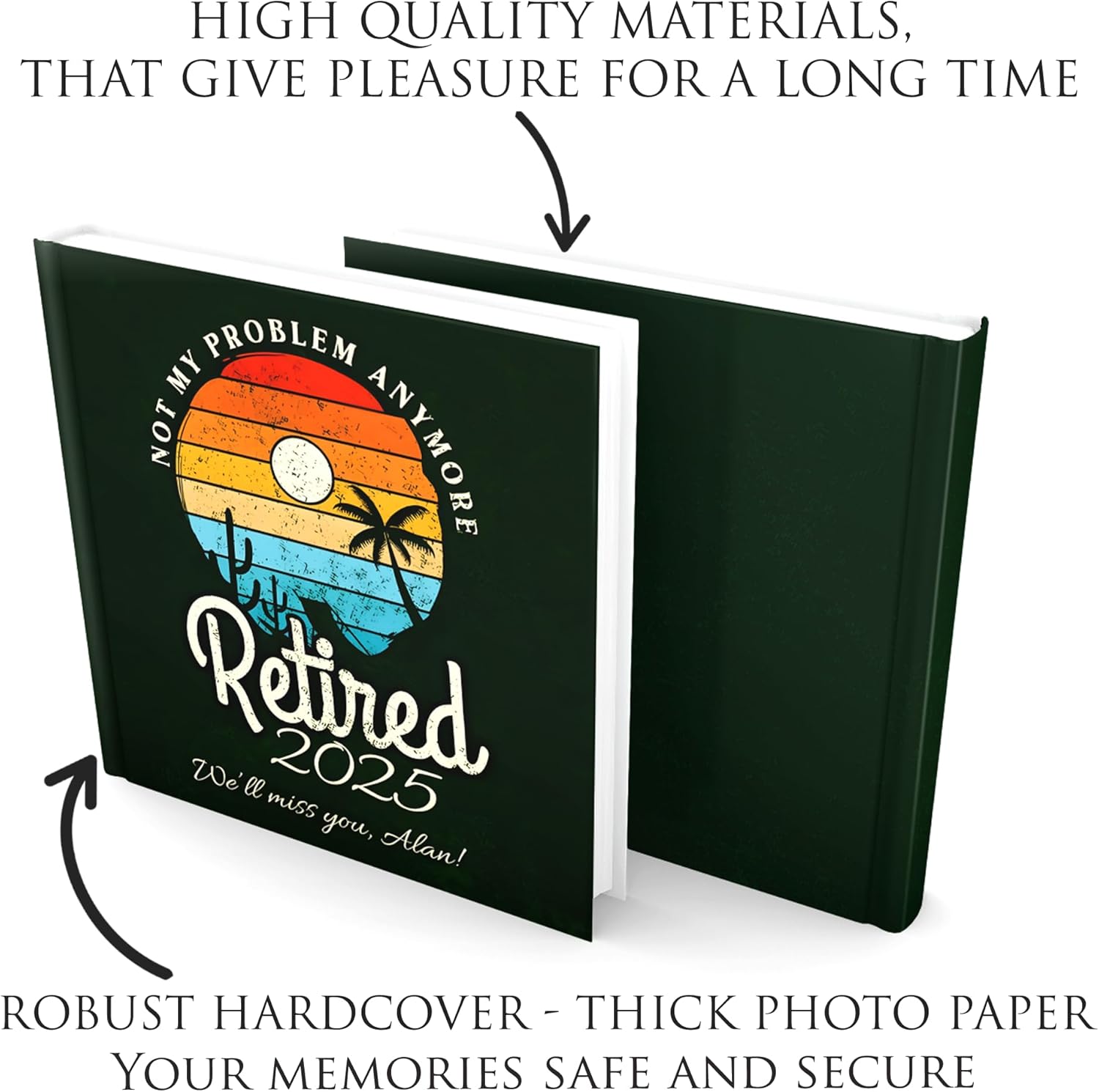 Retirement Guest Book – Memory Book to Sign for Farewell Party, Happy Retirement Gift for Women and Men, Keepsake for Retirement Celebration Photo Album (30 Coworkers)