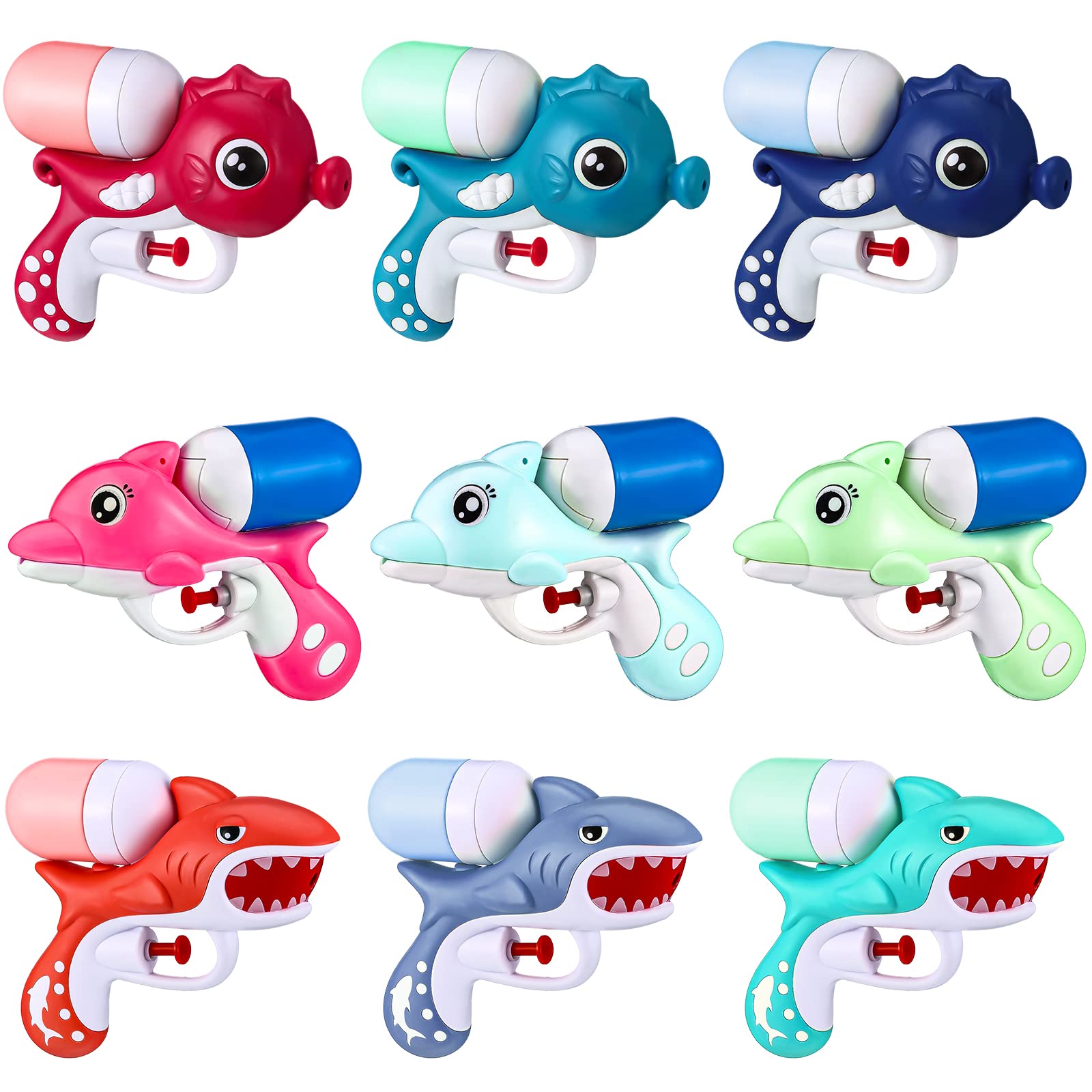 Amazon | 9個 水噴射ガン 男の子と女の子用 海の動物 水鉄砲 イルカ