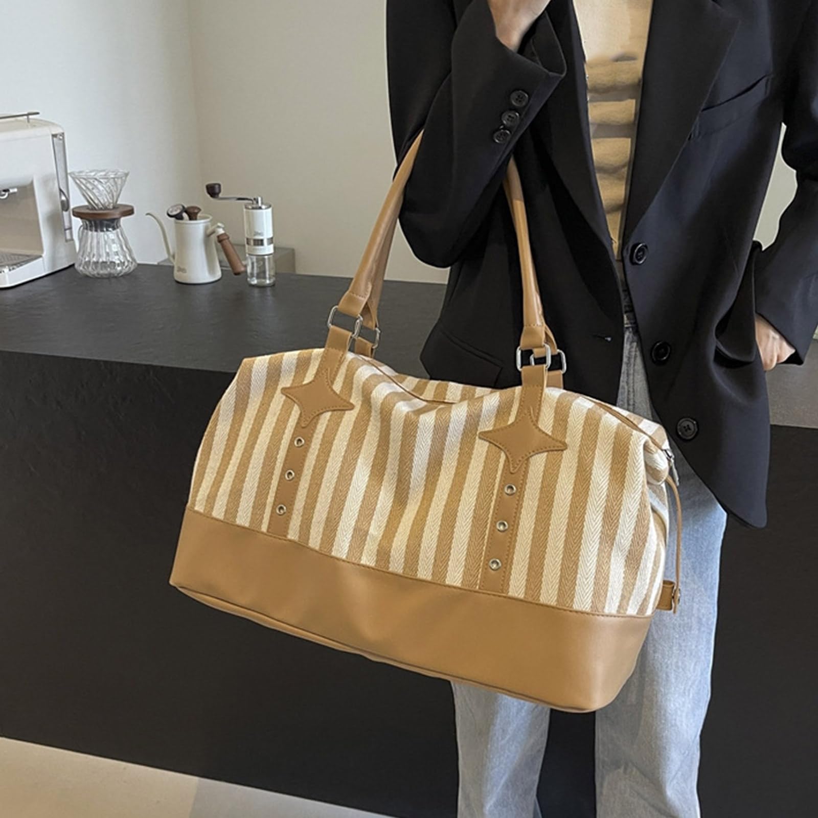 Borsa Per Fitness Grandi Dimensioni Allenamenti Commissioni Weekend Manici Rinforzate Borse Spalle Traspiranti Sacchetti Da Viaggio Con Più Tasche