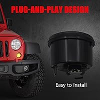 Vista 5 de Luces de señal de giro DKMGHT con lente ahumada para Jeep Wrangler 2007-2018 JK JKU, luces LED color ámbar, parrilla delantera, intermitentes