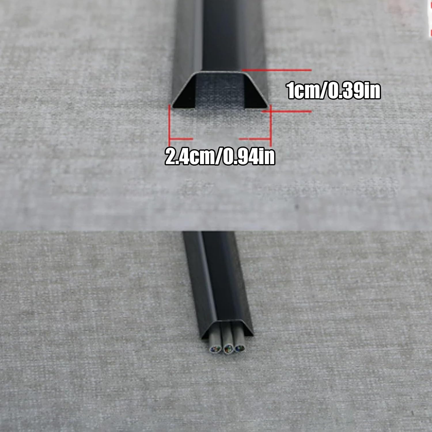 Floor Cord Cover, 304 Stainless Steel, Floor Cable Covers, Cable Hider Floor, Electrical Cord Cover for Office Home Hotel(White,2.4x1cm/0.94x0.39in)