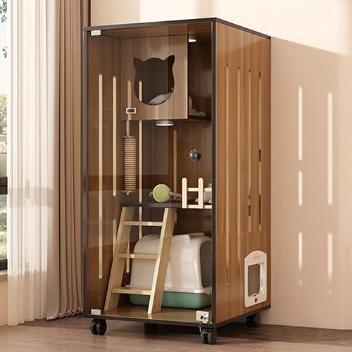 Recinto Interior de Madera para Gatos, casa Grande de Madera para Gatos para Exteriores/Interiores