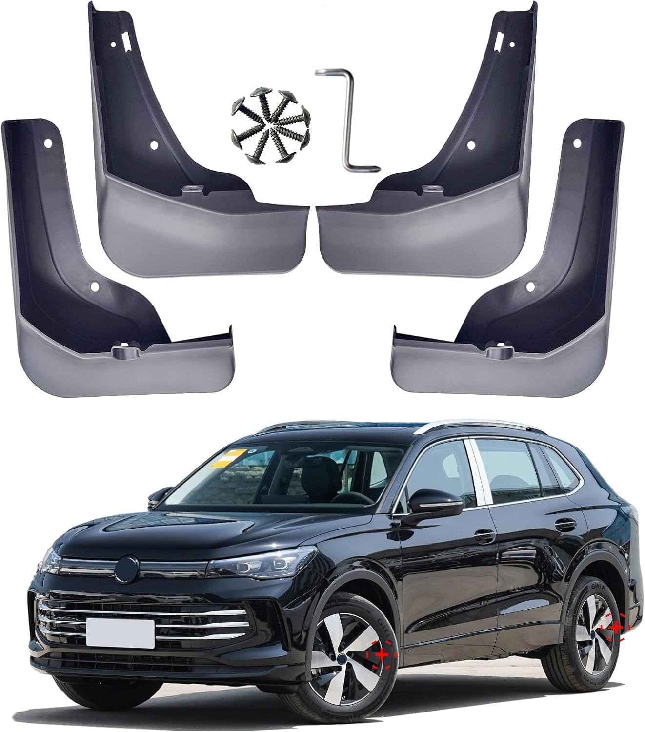 Auto Schmutzfänger für VW Tiguan Regular Edition 2023 2024 2025,Vorne Hinten Fender Spritzschutz Dustproof Kratzfest Korrosions Kotflügelschoner Zubehör