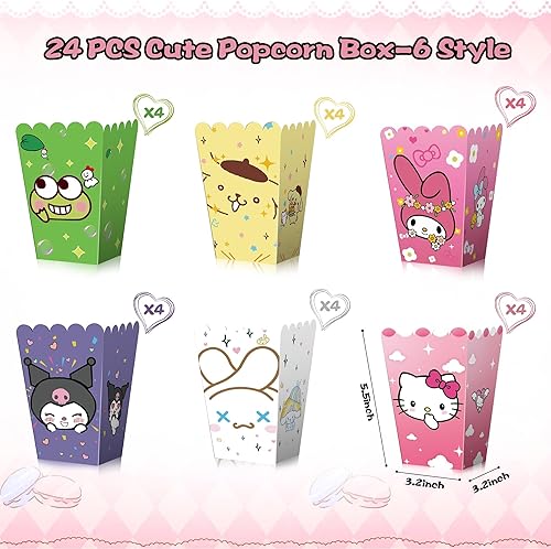 Miniatura 4 de buersur Cajas de palomitas de maízcubo de Kitty Party  24 bolsas de palomitas de maíz para fiestas, cuencos de palomitas de maíz para gatitos y