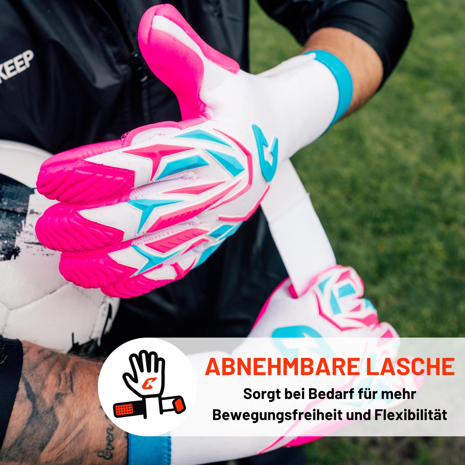 CATCH&KEEP Profi Torwarthandschuhe für Erwachsene - maximaler Grip - Premium Modell - Tormannhandschuhe Fussball - mit unserem Octopus Grip